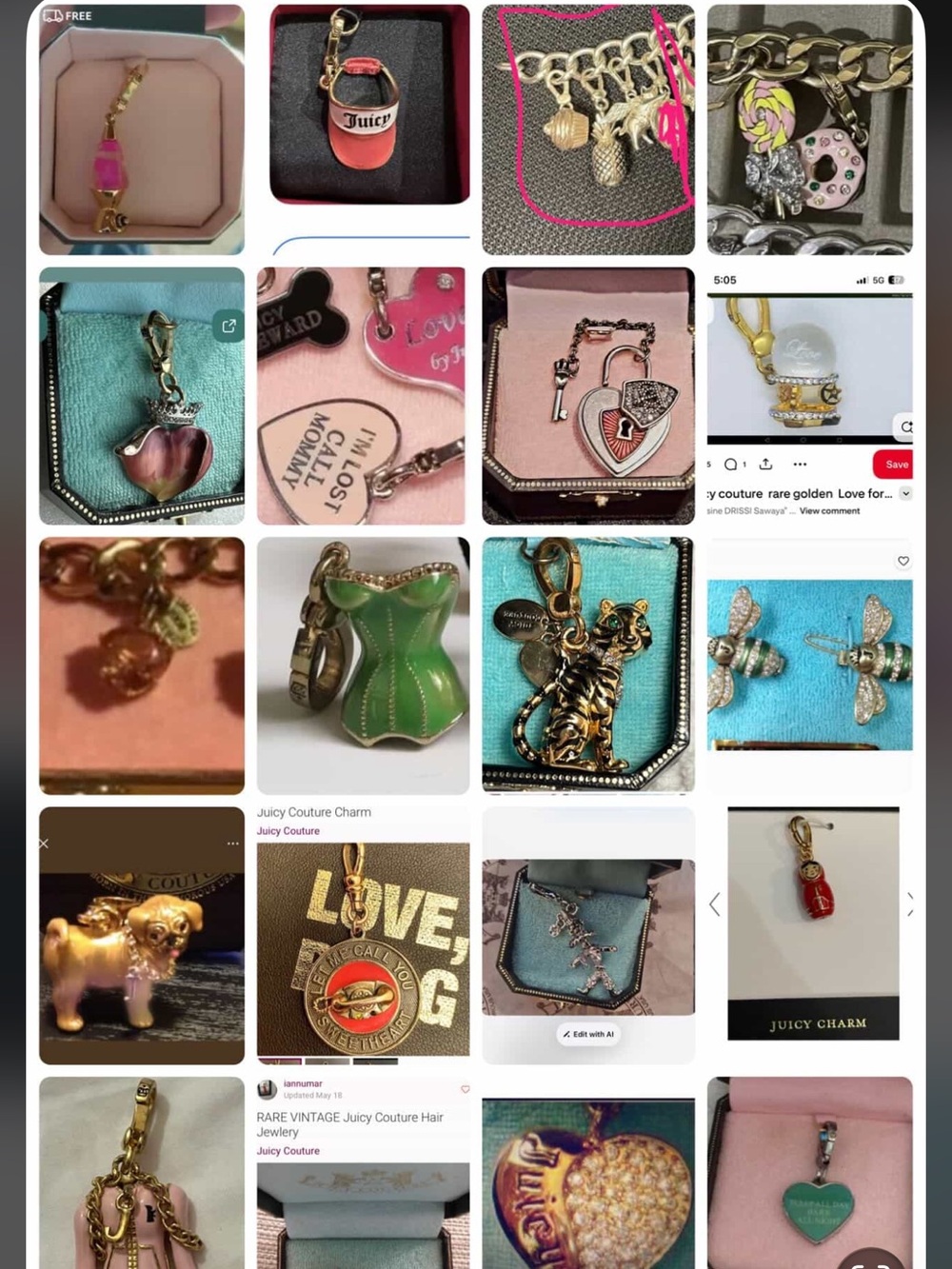 Juicy Couture charms ISO